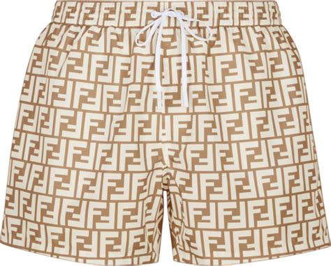 fendi beige swim shorts|fendi swim shorts water activated.